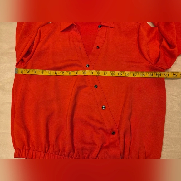 Karl Lagerfeld Vibrant Orange Blouse,Long Sleeves, Size M. - Picture 9 of 14